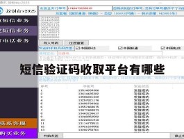 短信验证码收取平台有哪些