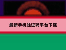 包含最新手机验证码平台下载的词条