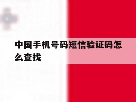 中国手机号码短信验证码怎么查找