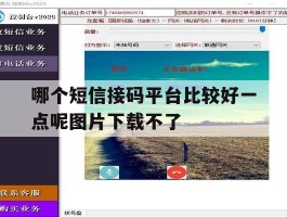 哪个短信接码平台比较好一点呢图片下载不了