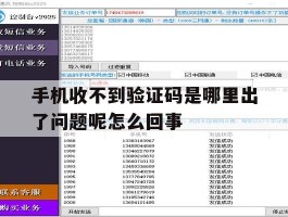 手机收不到验证码是哪里出了问题呢怎么回事