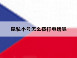 隐私小号怎么拨打电话呢