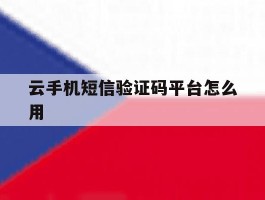 云手机短信验证码平台怎么用