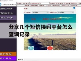 分享几个短信接码平台怎么查询记录