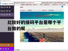比较好的接码平台是哪个平台做的呢