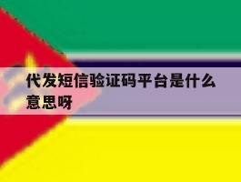 代发短信验证码平台是什么意思呀