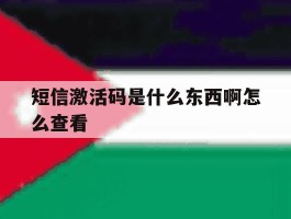 短信激活码是什么东西啊怎么查看的简单介绍