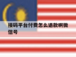 接码平台付费怎么退款啊微信号