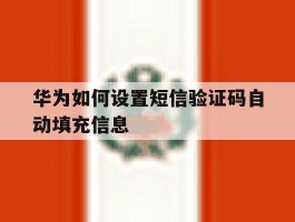 华为如何设置短信验证码自动填充信息
