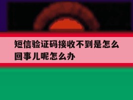 关于短信验证码接收不到是怎么回事儿呢怎么办的信息