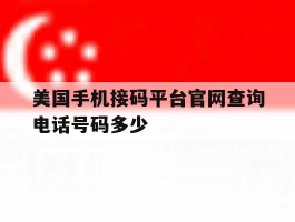 美国手机接码平台官网查询电话号码多少