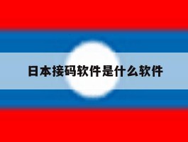 日本接码软件是什么软件