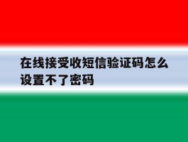 在线接受收短信验证码怎么设置不了密码