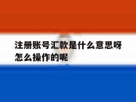 包含注册账号汇款是什么意思呀怎么操作的呢的词条