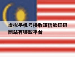 虚拟手机号接收短信验证码网站有哪些平台