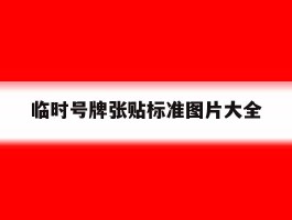 临时号牌张贴标准图片大全