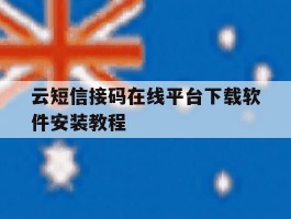 云短信接码在线平台下载软件安装教程
