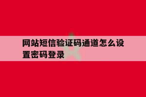 网站短信验证码通道怎么设置密码登录