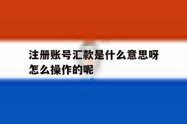包含注册账号汇款是什么意思呀怎么操作的呢的词条