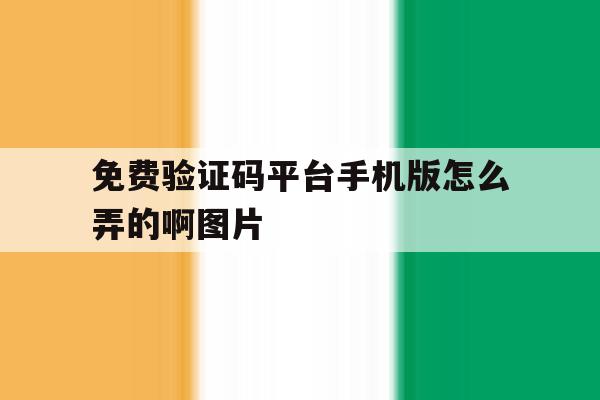 免费验证码平台手机版怎么弄的啊图片 免费验证码平台手机版怎么弄的啊图片