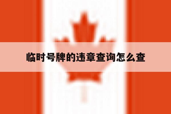 临时号牌的违章查询怎么查 临时号牌的违章查询怎么查