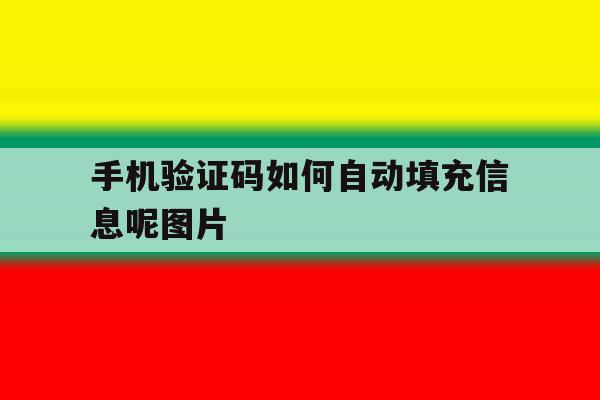 手机验证码如何自动填充信息呢图片 手机验证码如何自动填充信息呢图片