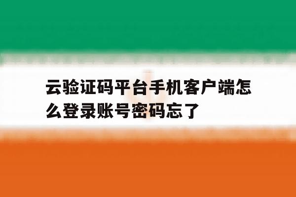 云验证码平台手机客户端怎么登录账号密码忘了的简单介绍