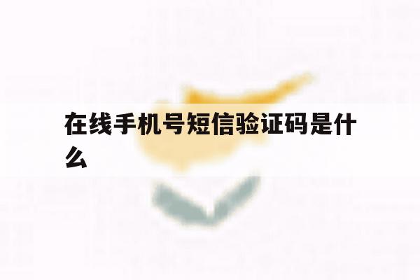 在线手机号短信验证码是什么 在线手机号短信验证码是什么